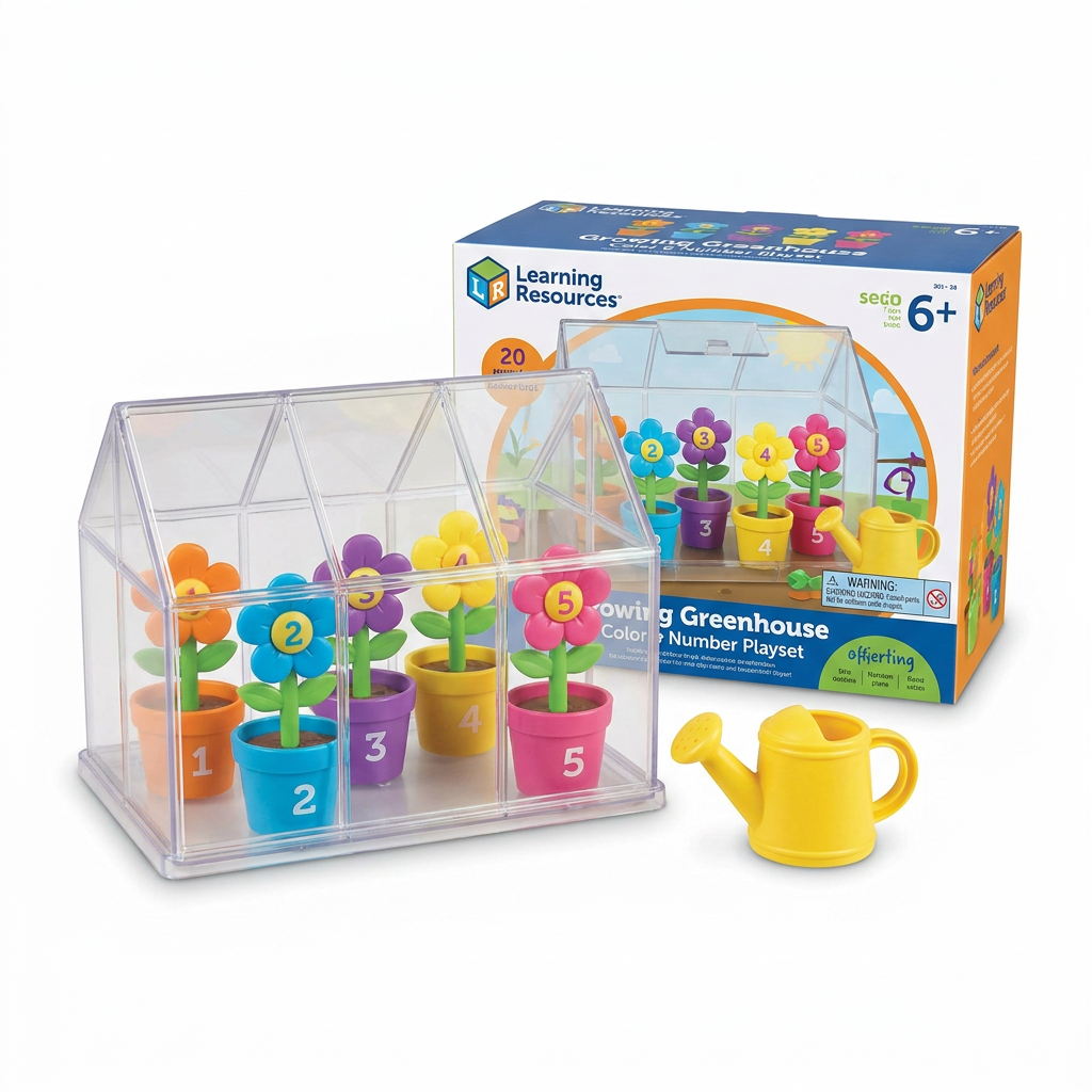 Preschool growing greenhouse color and number playset